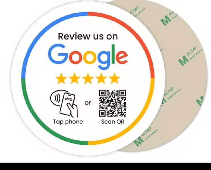 Round Google review sticker